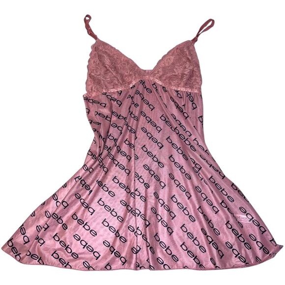BEBE Pink Slip Dress Y2K 2000s juniors XL - Picture 1 of 5